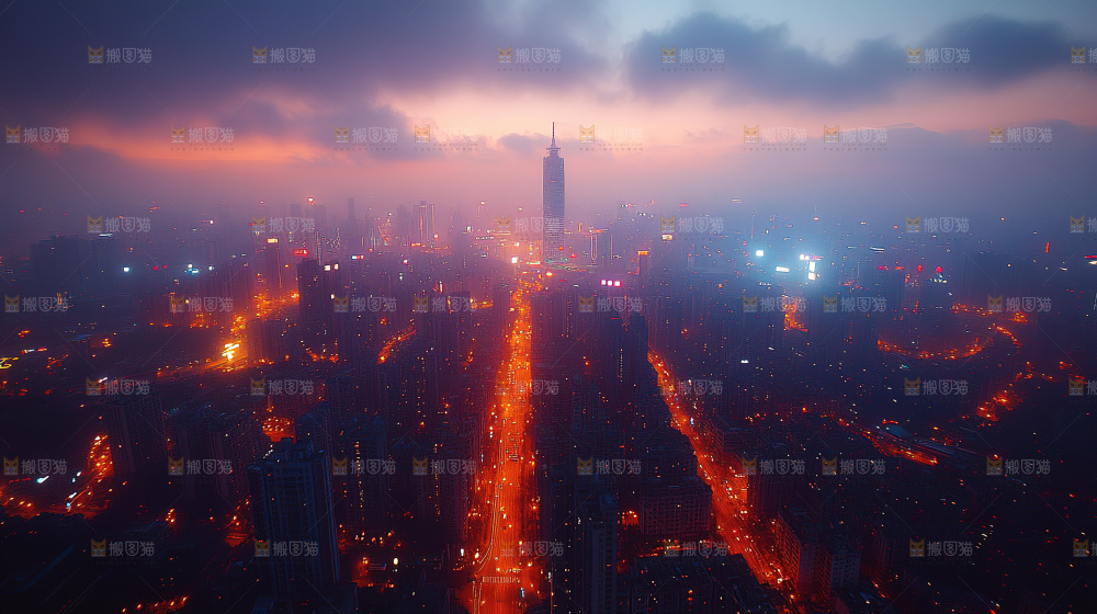 万家灯火城市夜景经济发展