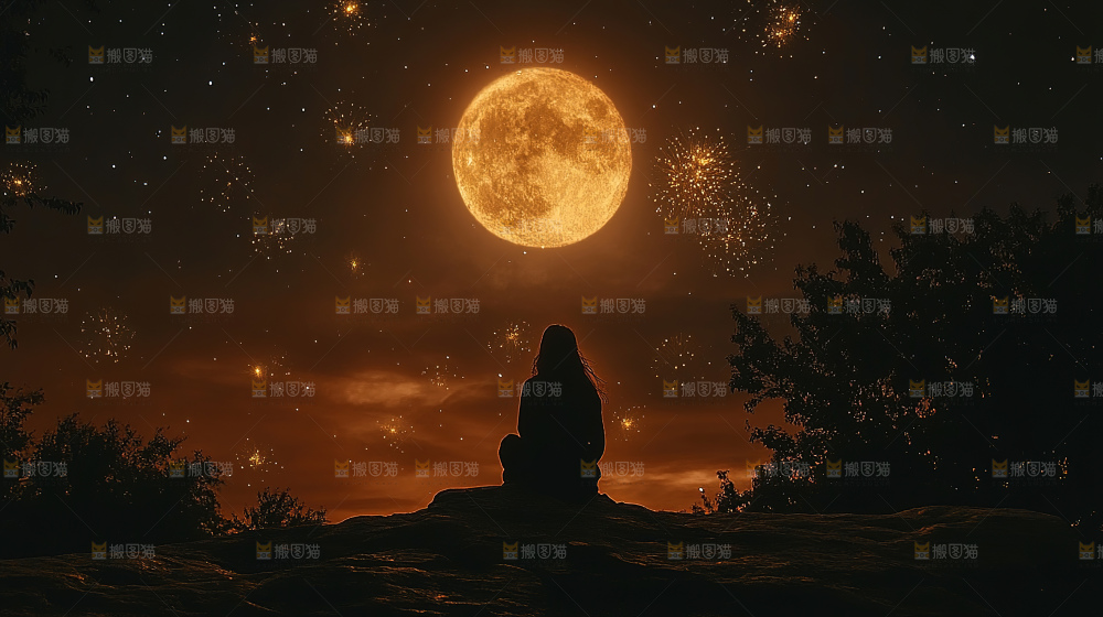 月球 月亮  赏月 夜空 中秋月亮