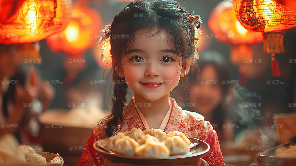 团圆喜庆美食中秋人物