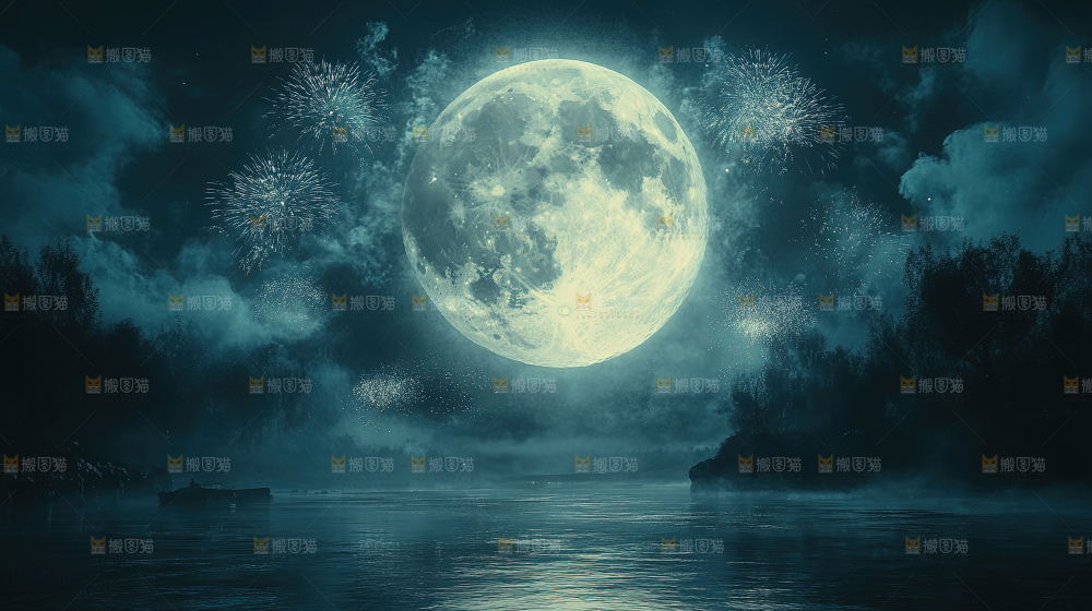 月球 月亮  赏月 夜空 中秋月亮