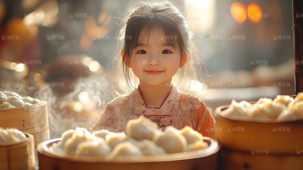 团圆喜庆美食中秋人物