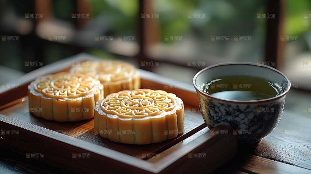 月饼糕点中秋赏月传统节日