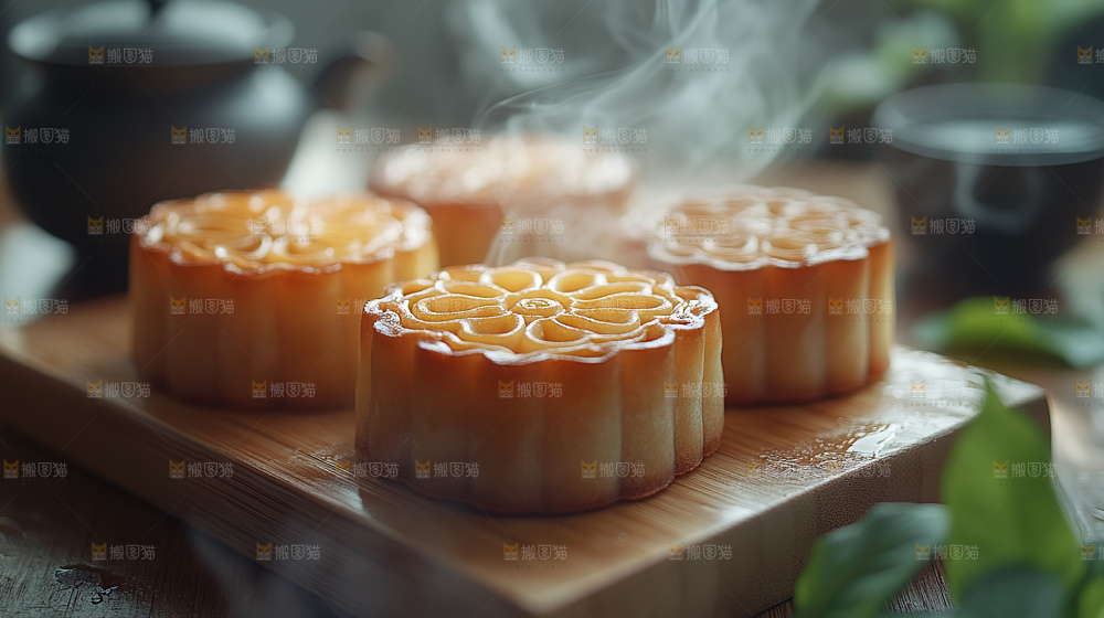 月饼糕点中秋赏月传统节日