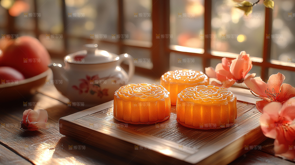 月饼糕点中秋赏月传统节日