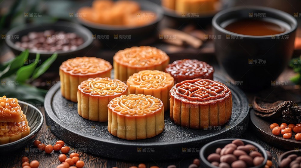 月饼糕点中秋赏月传统节日