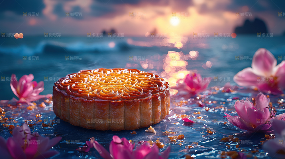 月饼糕点中秋赏月传统节日