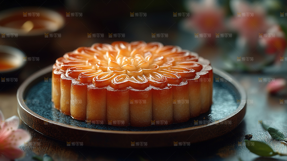 月饼糕点中秋赏月传统节日