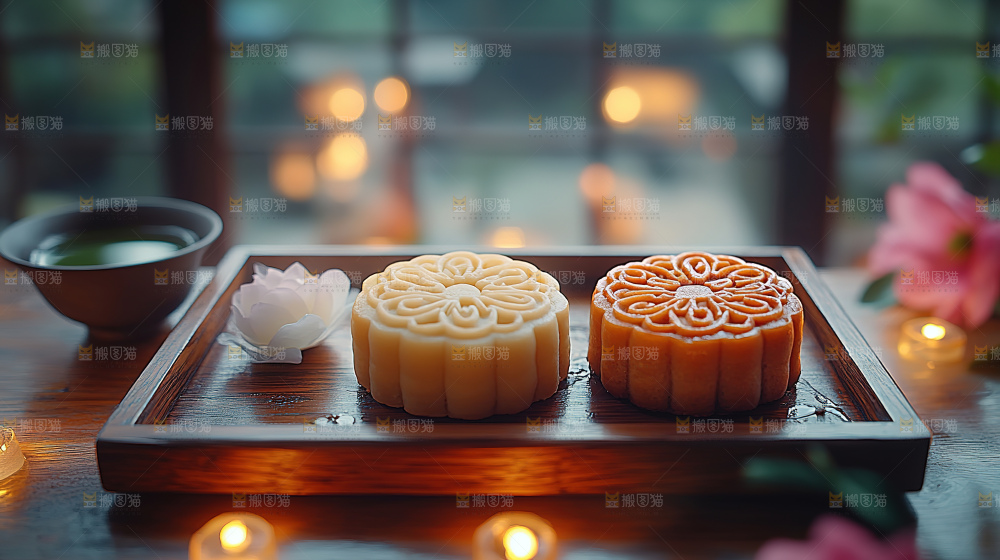月饼糕点中秋赏月传统节日