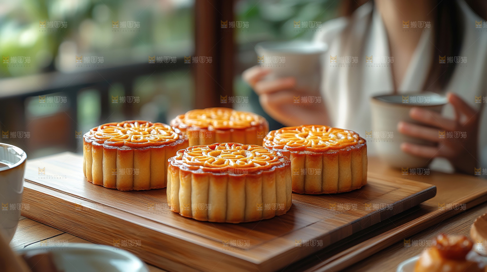 月饼糕点中秋赏月传统节日