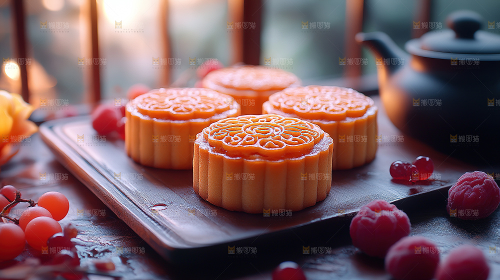 月饼糕点中秋赏月传统节日