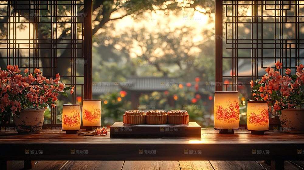 月饼糕点中秋赏月传统节日