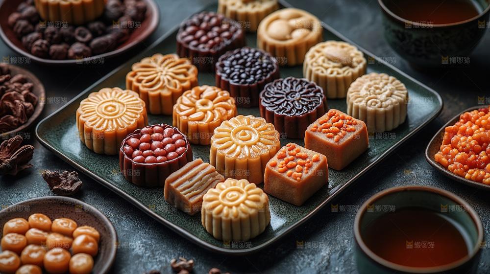 月饼糕点中秋赏月传统节日