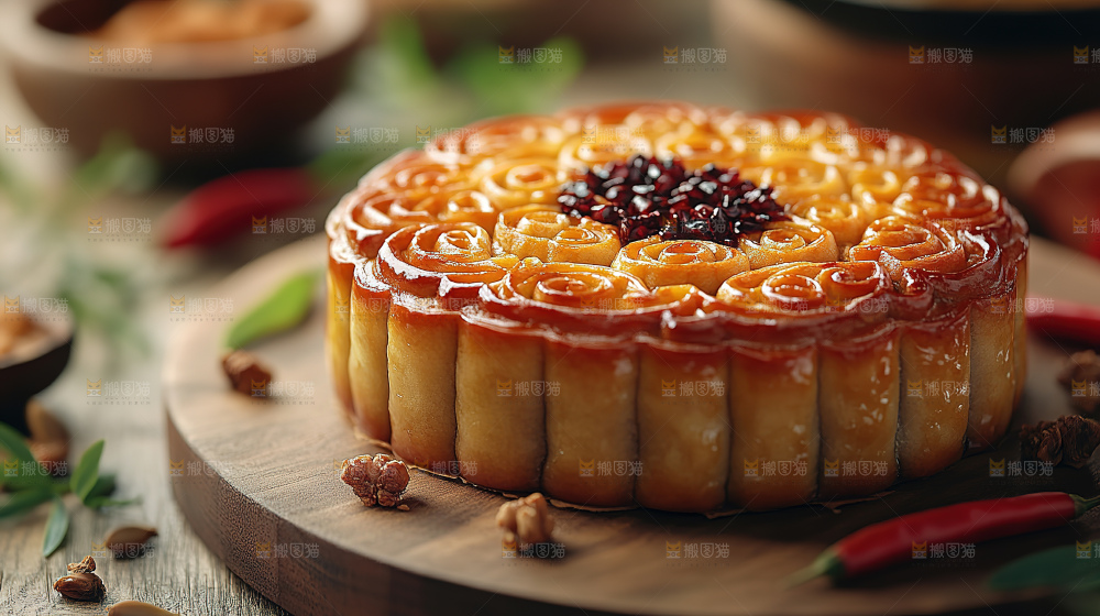 月饼糕点中秋赏月传统节日