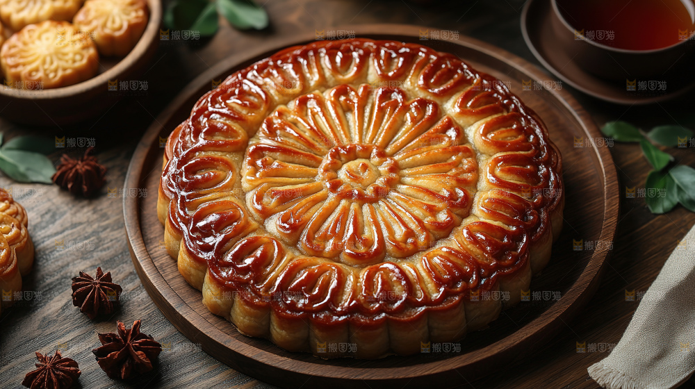 月饼糕点中秋赏月传统节日