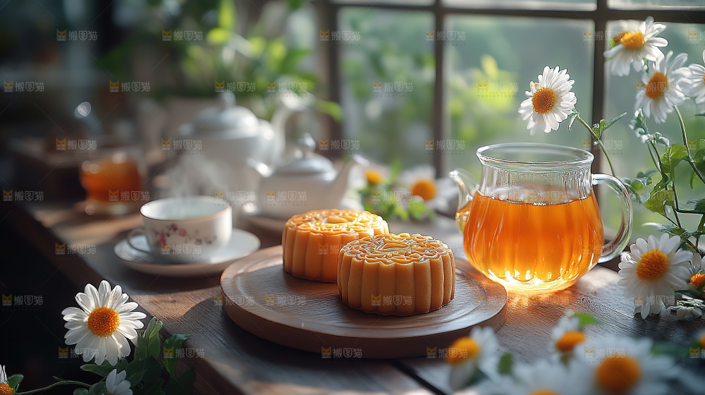 月饼糕点中秋赏月传统节日