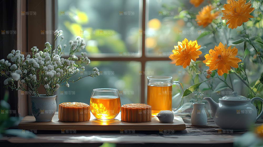 月饼糕点中秋赏月传统节日