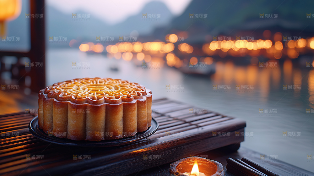 月饼糕点中秋赏月传统节日