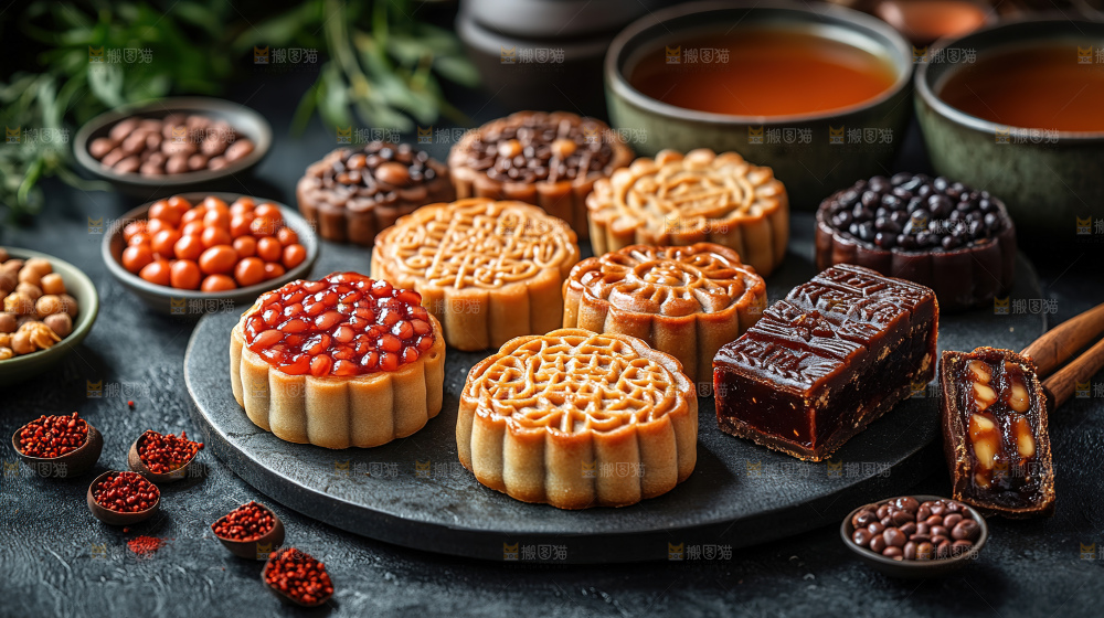 月饼糕点中秋赏月传统节日