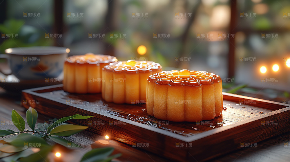 月饼糕点中秋赏月传统节日