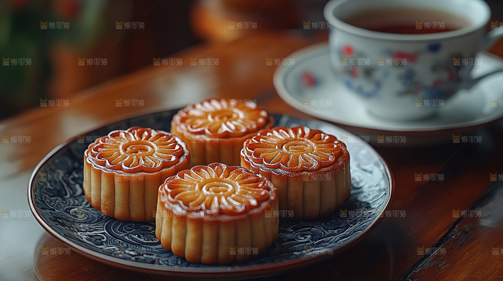月饼糕点中秋赏月传统节日
