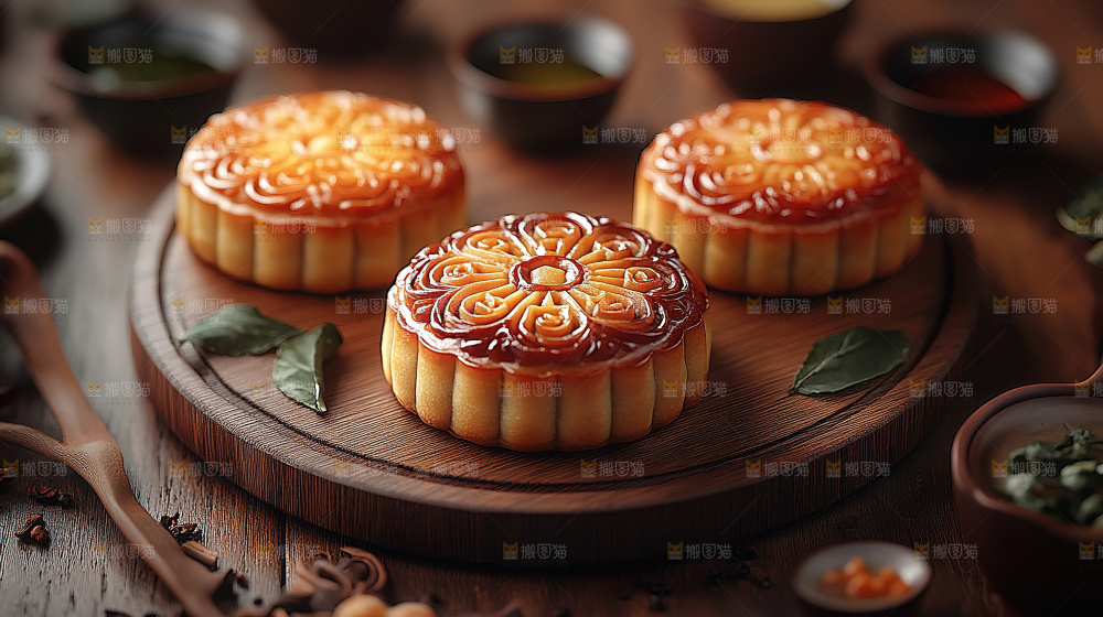 月饼糕点中秋赏月传统节日