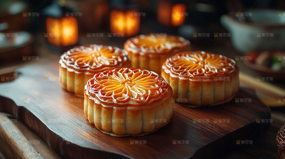 月饼糕点中秋赏月传统节日