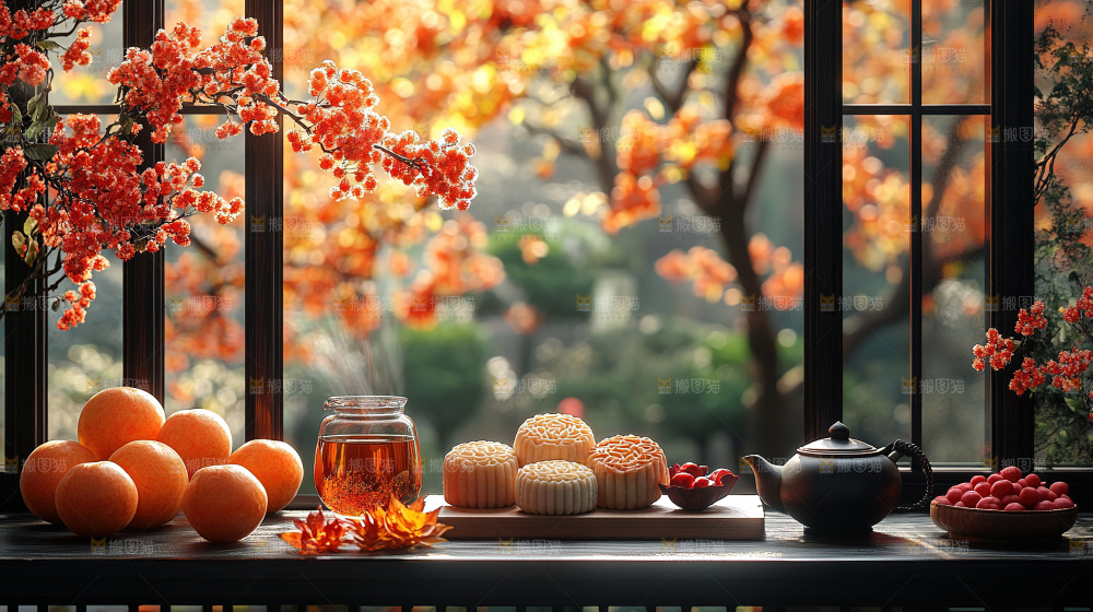 月饼糕点中秋赏月传统节日