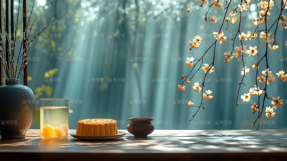 月饼糕点中秋赏月传统节日