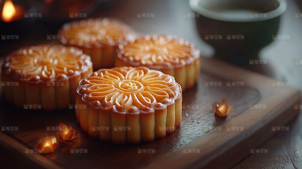 月饼糕点中秋赏月传统节日