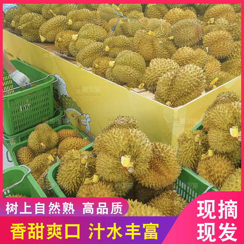 堆放着的金枕榴莲