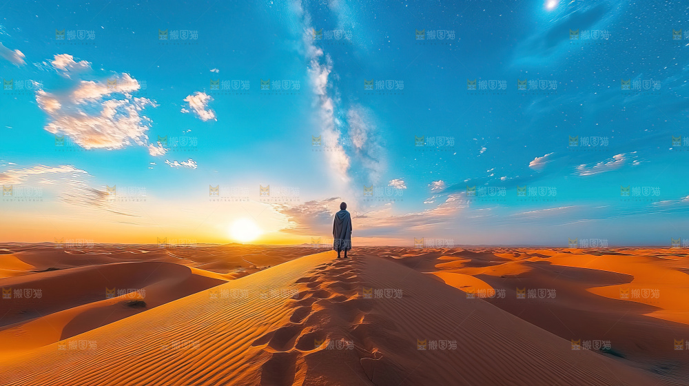 沙漠沙丘星空徒步探险大好河山