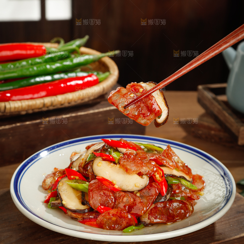 香菇炒腊肠